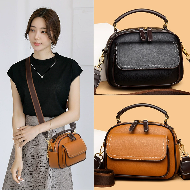 時尚多層皮革女包，防水斜背包，寬敞時尚，專為極致舒適而設計