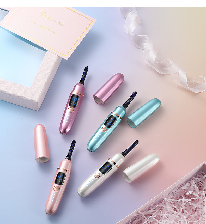 USB 充電式まつげカーラーは、瞬時にカールし、まつげを長時間美しく保ちます。